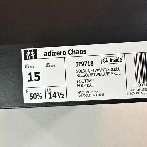 Adidas Adizero Chaos  Cleats - Solar Blue Size 15 main image 4